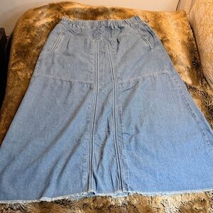 Chic Denim A-Line Skirt in Blue